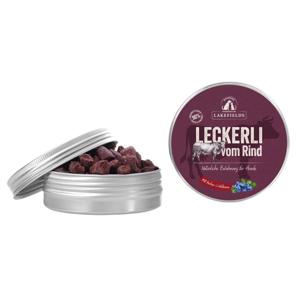 LAKEFIELDS MANUFAKTUR Snacks Trockenfleisch Leckerlei Weiderind 50g