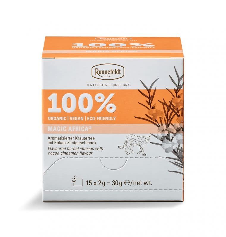 Ronnefeldt 100% Magic Africa® - BIO Kräutertee m. Kakao-Zimtgeschmack, 15 Teebeutel à 2 g, 30 g | Or
