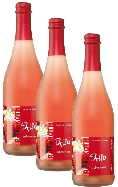 Palio - Erdbeer 3x 0,75l - Fruchtiger Perlwein - Prämiert aus Deutschland