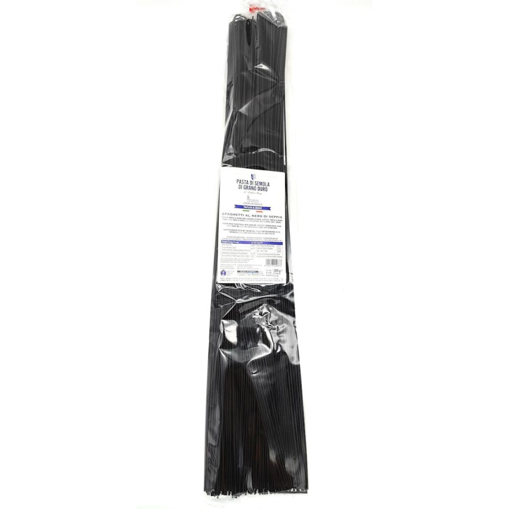 LA TRAFILATA lunghi Spaghetti al nero di Seppia/Lange Spaghetti mit Tintenfisch 60cm - 500g