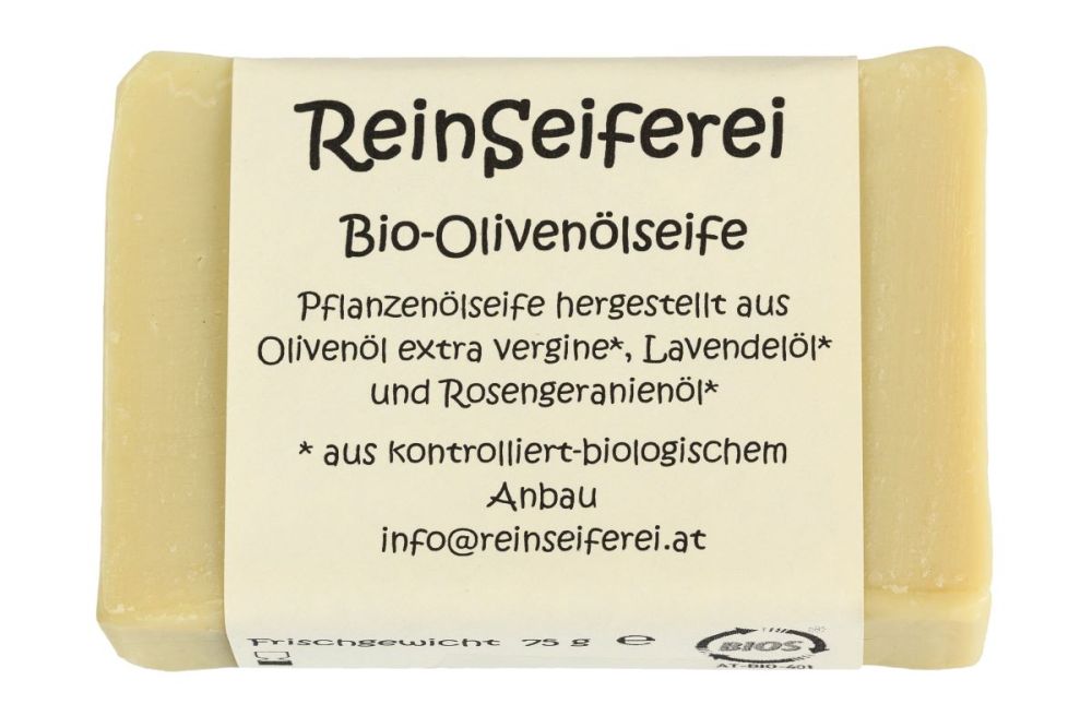 BIO - Olivenölseife - reine Naturseife - kalt gerührte Handseife aus Österreich - 75 g