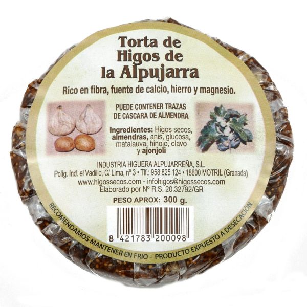 Original spanisches Feigenbrot mit Mandeln- 100 % natürlich und Vegan - rund - 300 Gramm
