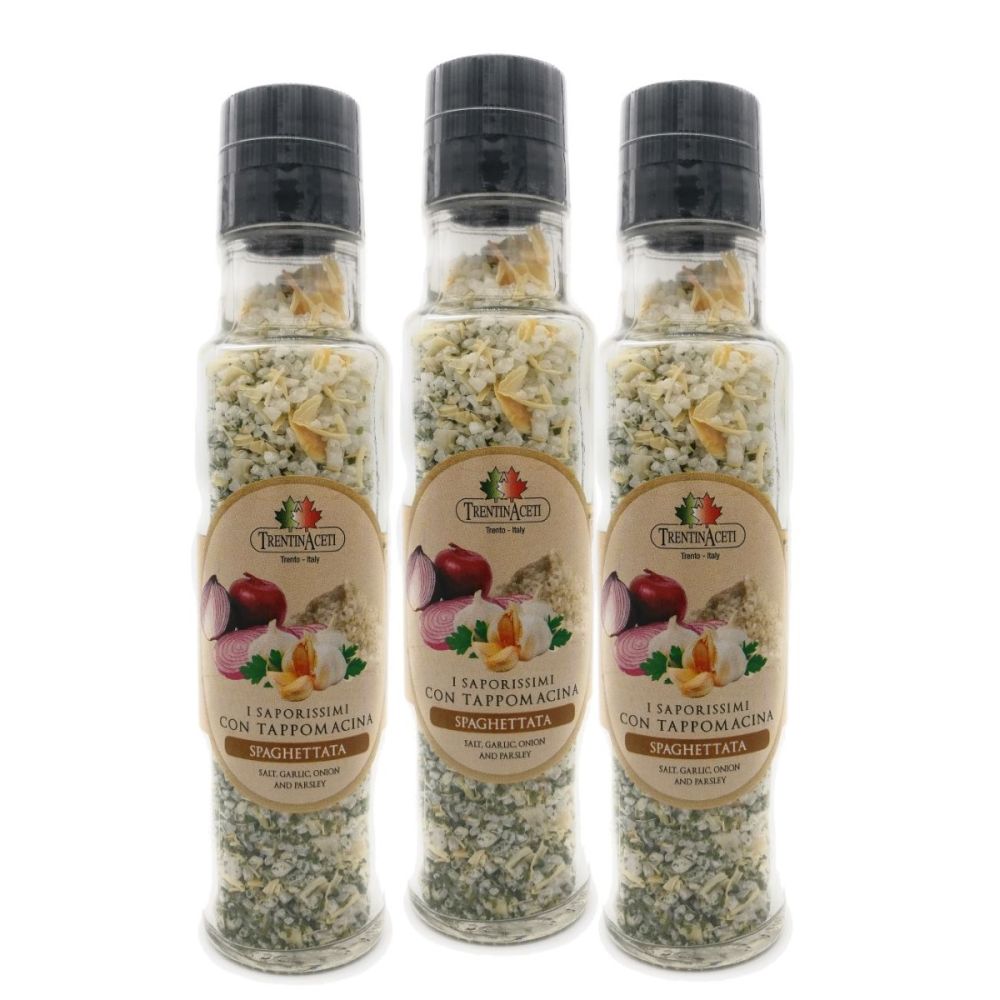 Italienische Spaghetti Gewürzmischung zum Kochen - Spaghetti Salz - höchste Qualität - 3x 220 ml