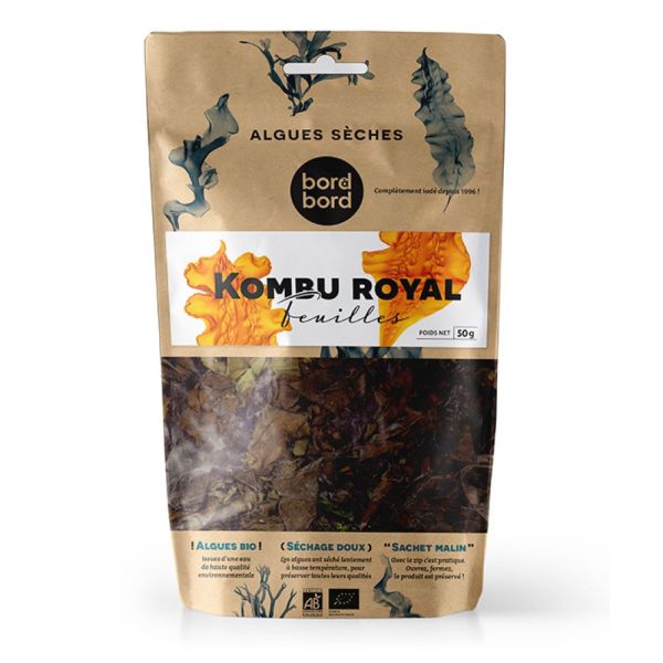 Bord à bord BIO Alge Royal Kombu Blätter 50g aus Frankreich | Saccharina latissima | Getrocknete Alg