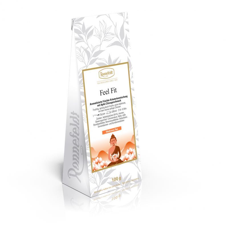 Ronnefeldt - Feel Fit - Aromatisierte Früchte-Kräutertee-Mischung mit Apfel-Zitrusgeschmack - 100g