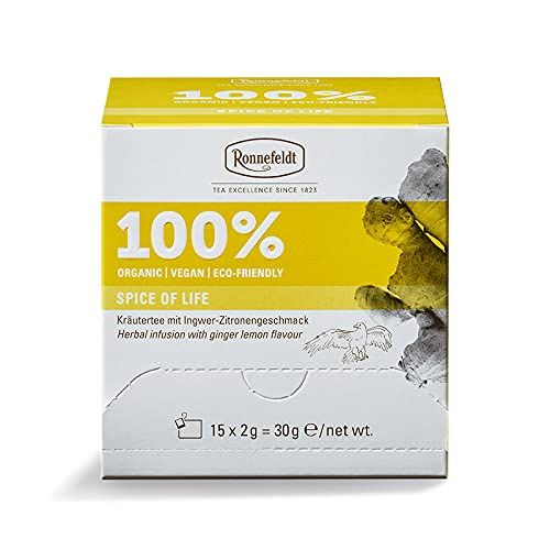 Ronnefeldt 100% Spice of Life - BIO Kräutertee m. Ingwer-Zitronengeschmack, 15 Teebeutel à 2 g, 30 g