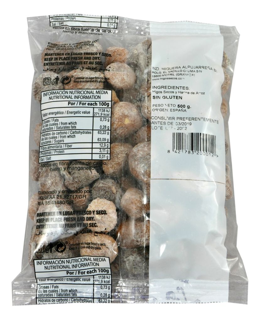 Getrocknete Feigen aus Spanien - 100 % natürlich - Sonnengetrocknet - Glutenfrei - 500 g Packung