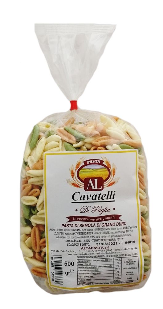Frische Cavatelli Tricolor Nudeln aus Italien 500g – trafila in bronzo - cavo pasta - capunti