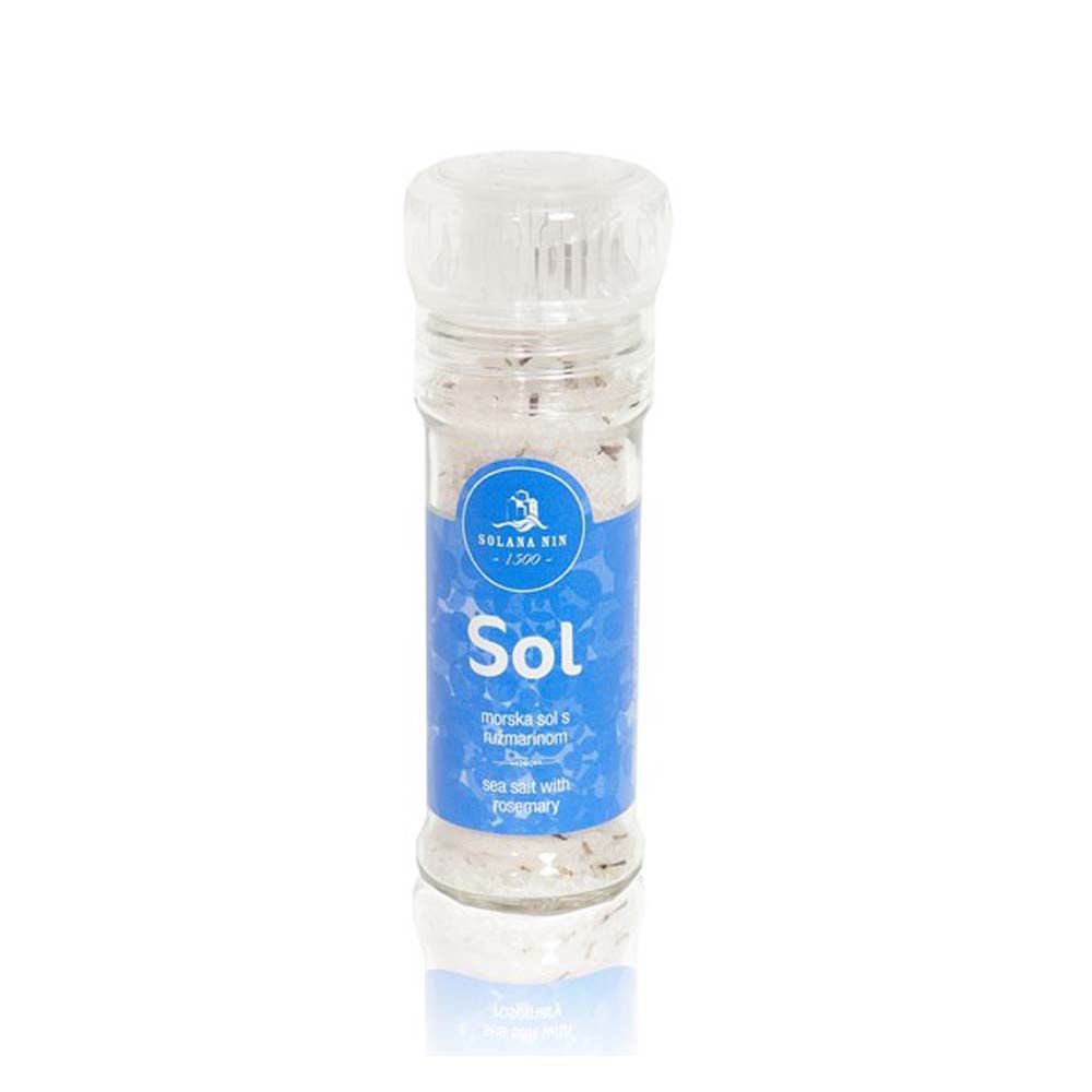 Solana Nin - Meersalz - mit Rosmarin - Salzmühle - 100g