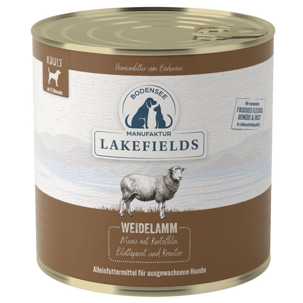 LAKEFIELDS MANUFAKTUR Nassfutter MENÜ LAMM 61% Fleischanteil für Hunde