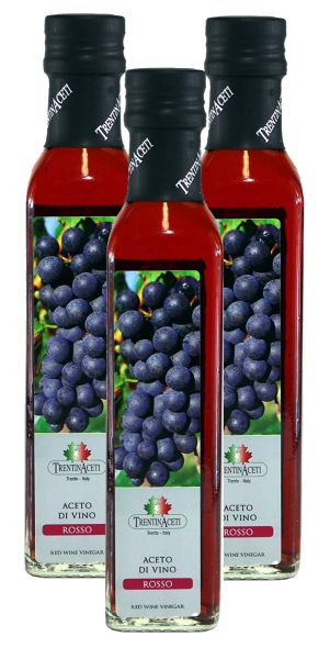 Rotweinessig - Rotwein Essig aus Italien - TrentinAcetia - 3x250 ml - Aceto di vino rosso