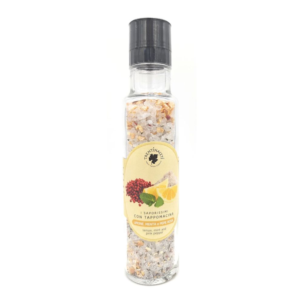 TrentinAceti Limone, MENTA e PEPE ROSA - Italienische Salzmischung - Italienische Gewürzmischung - h