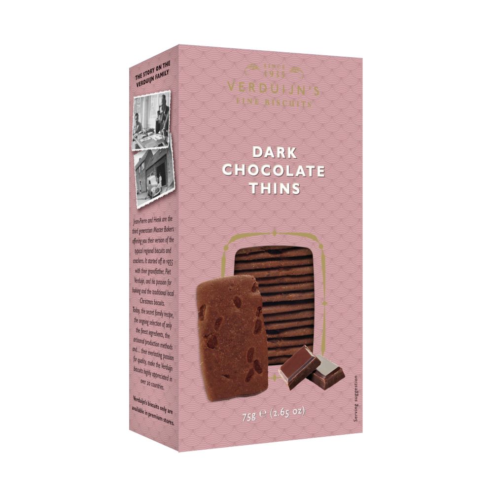 VERDUIJN'S - Kakaogebäck mit Schokoladenstückchen aus der Niederlande - Holländische Waffeln 75 g
