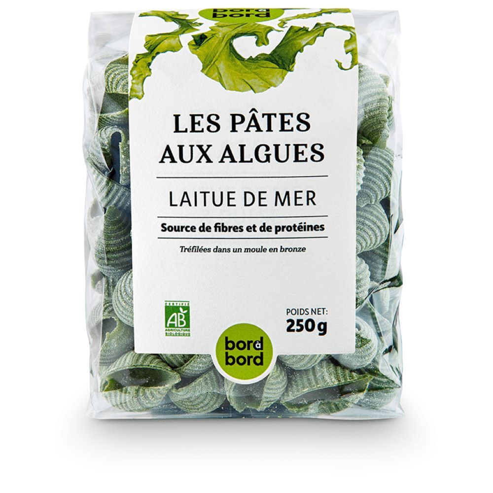 Bord à bord BIO Nudeln mit Algen/Meersalat 250g aus Frankreich/Bretagne/Atlantik | Laborgeprüfte Alg