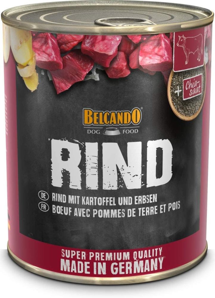 Belcando Super Premium Dose [6x800g Rind mit Kartoffel & Erbsen] | Nassfutter für Hunde | Feuchtfutt