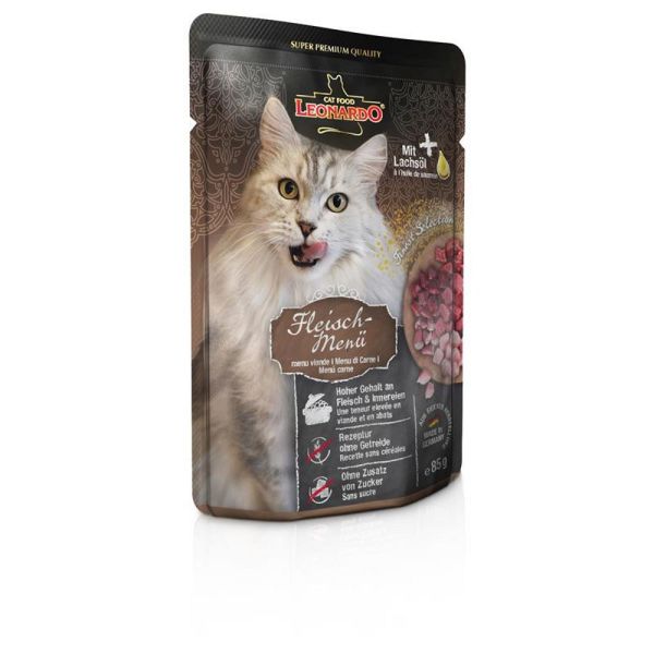 Leonardo Fleischmenü 1x85g Nassfutter für Katzen im Frischebeutel