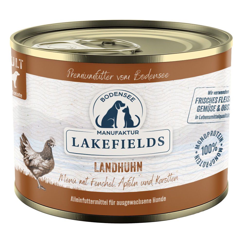 LAKEFIELDS MANUFAKTUR Nassfutter MENÜ HUHN 61% Fleischanteil für Hunde
