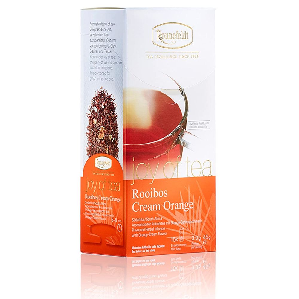 Ronnefeldt Rooibos Cream Orange "Joy of Tea" - Kräutertee mit Orange-Sahnegeschmack, 15 Teebeutel, 4