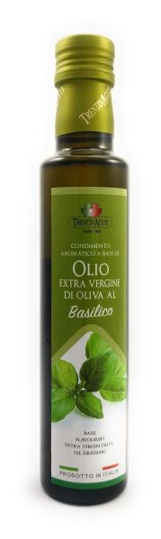 Extra Natives Olivenöl mit natürlichen Basilikumaroma aus Italien - höchste Qualität - 250 ml