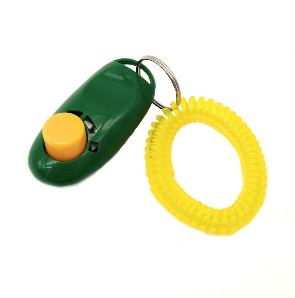 Profi Clicker mit Spiralarmband für Clickertraining, Hundeschulen Premium Klicker