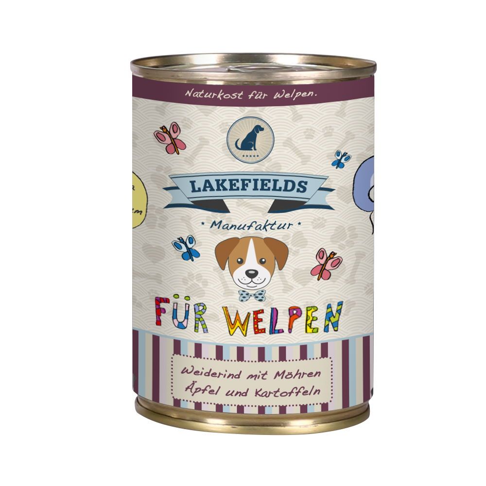 LAKEFIELDS MANUFAKTUR WELPEN Nassfutter MENÜ RIND 61% Fleischanteil für Baby Hunde