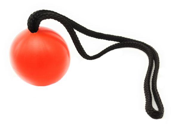 Hunde Spielball - ″Tuffer″ Hundeball , orange mit Schlaufe (7,6cm), sehr robust - Hundespiel