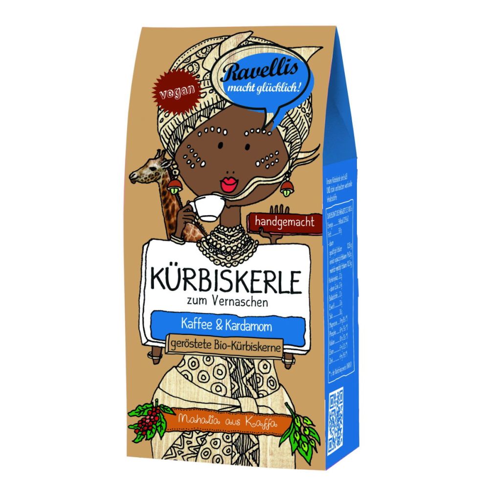 Ravellis Kürbiskerne mit Kaffee und Kardamom (80 g) - Bio