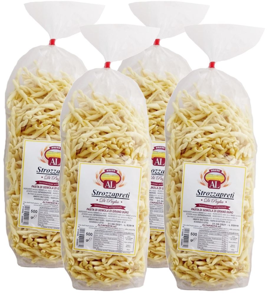 Frische Strozzapreti (Priesterwürger) Nudeln aus Italien 4x 500g - Strozzapreti – trafila in bronzo