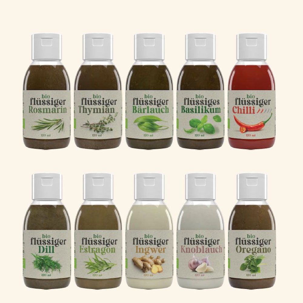 Northern Greens - 10x 120ml verschiedene Bio Küchenkräuter flüssig