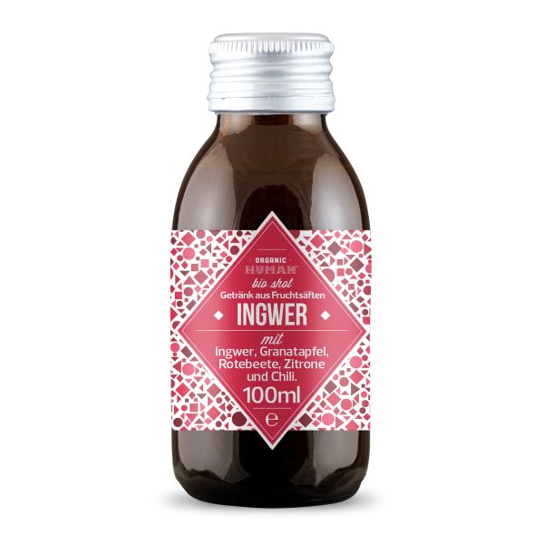 Organic Human - Bio Shot - Ingwer mit Ingwer, Granatapfel,Rotebeete,Zitrone,Chili