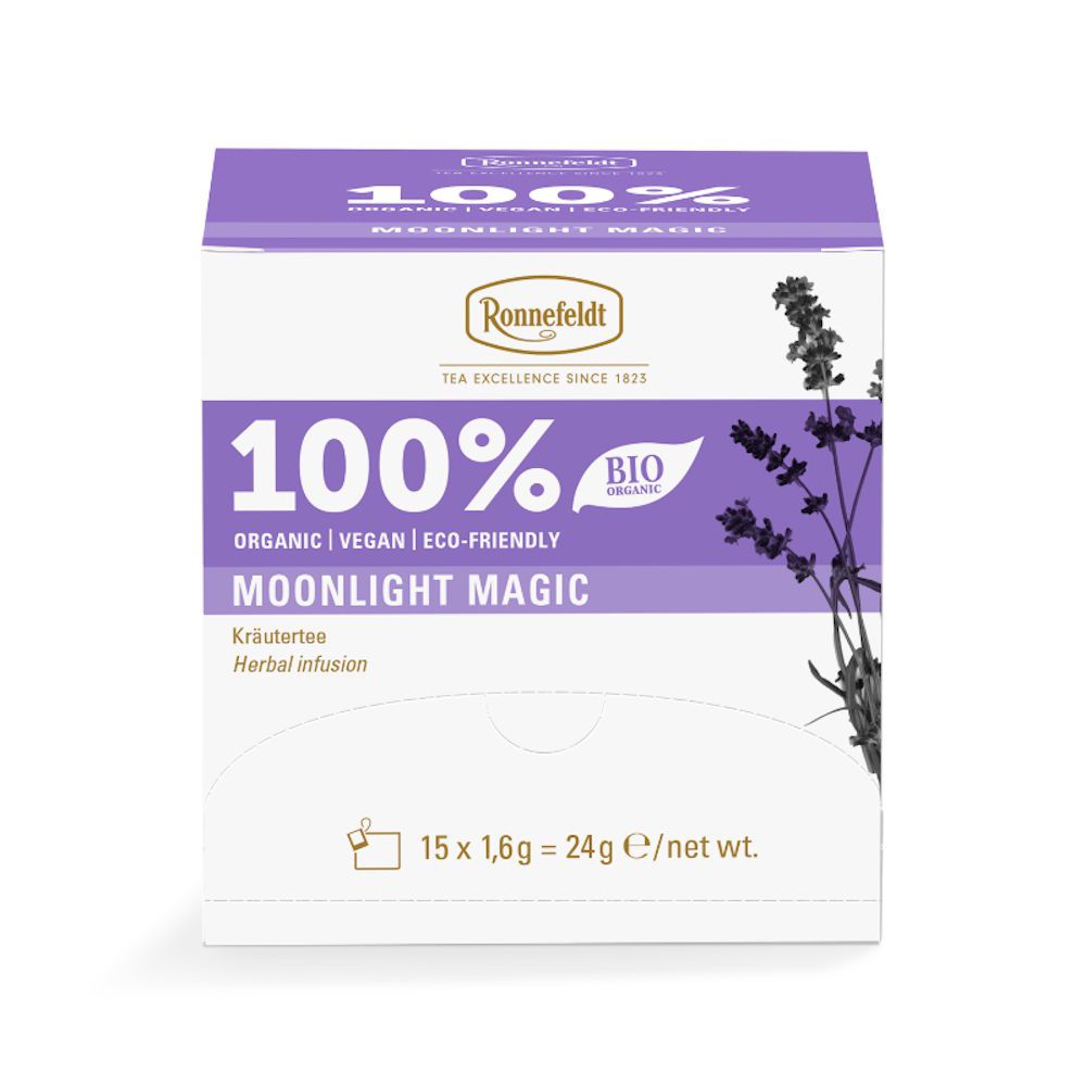 Ronnefeldt 100% Moonlight Magic - BIO Kräutertee, 15 Teebeutel à 2 g, 30g | Organic | Vegan | Eco-fr