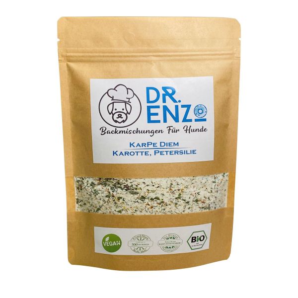 Dr. Enzo BIO Backmischung für Hundekekse - KarPe Diem - Karotte, Petersilie - 200g - nur 4ct pro Kek