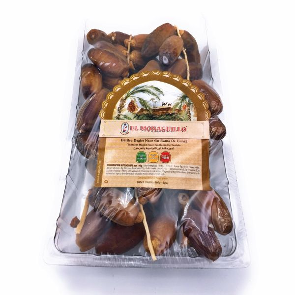 Deglet Nour getrocknete Datteln aus Tunesien - 100 % natürlich - an der Rispe und mit Kern - 500 g Deglet Nour getrocknete Datteln aus Tunesien - 100 % natürlich - an der Rispe und mit Kern - 500 g