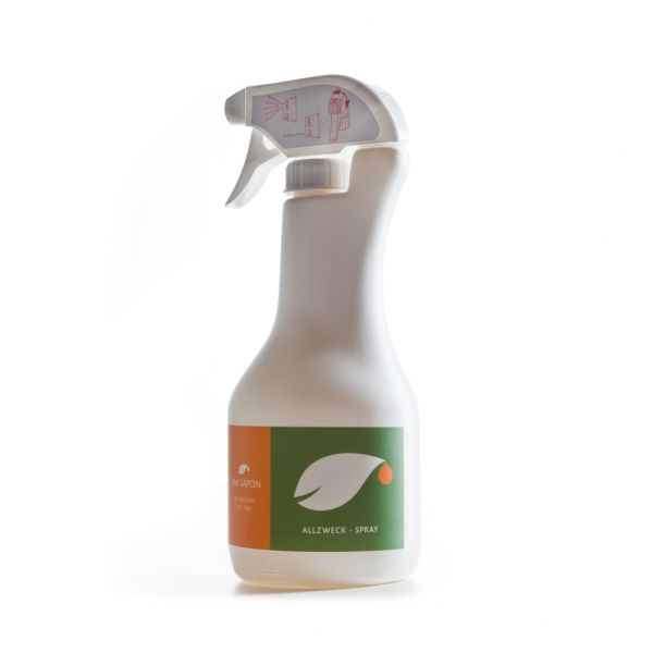 Sprühflasche mit Sprühkopf für BIO Allzweckreiniger von Uni Sapon - 500 ml - wiederbefüllbar