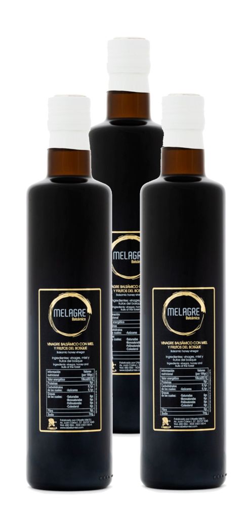 Honigessig Balsamico aus Spanien - Premium Qualität- reines Naturprodukt- im Faß gereift- 3 x 500 ml