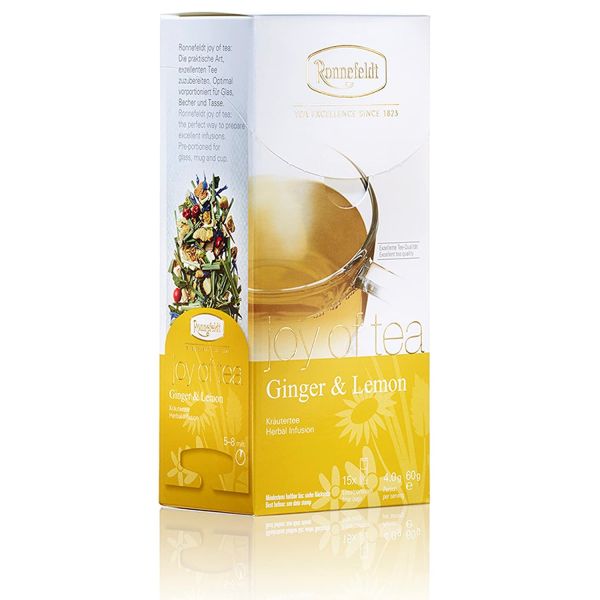 Ronnefeldt Ginger & Lemon "Joy of Tea" - Kräutertee, 15 Teebeutel, 60 g