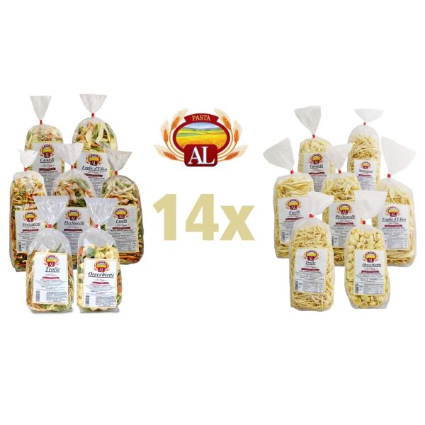 Nudel Paket 14x 500g - 7 Kg Nudeln original und traditionell aus Italien - trafila in bronzo