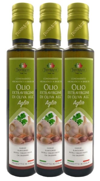 Extra Natives Olivenöl mit natürlichen Knoblaucharoma aus Italien - höchste Qualität - 3x250 ml