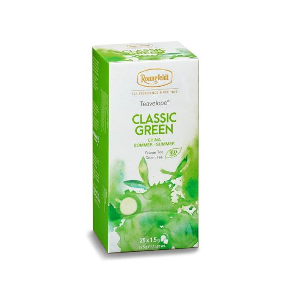 Ronnefeldt Teavelope Class.Green, Grüner Tee, Bio-Qualität, Teebeutel (25 x 1,5 g)