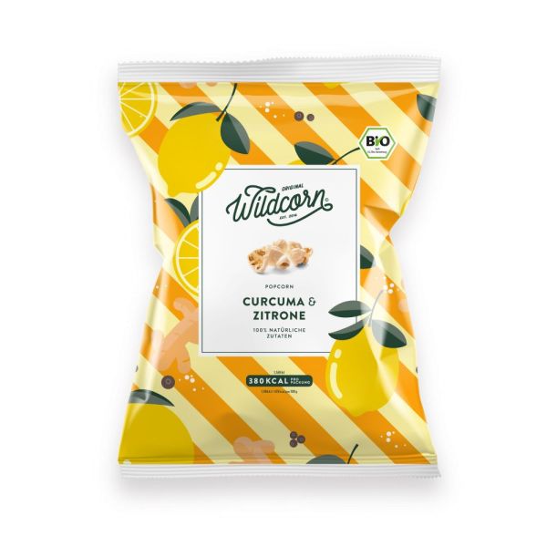 WILDCORN - Leckeres salziges Popcorn mit Curcuma & Zitrone 80g