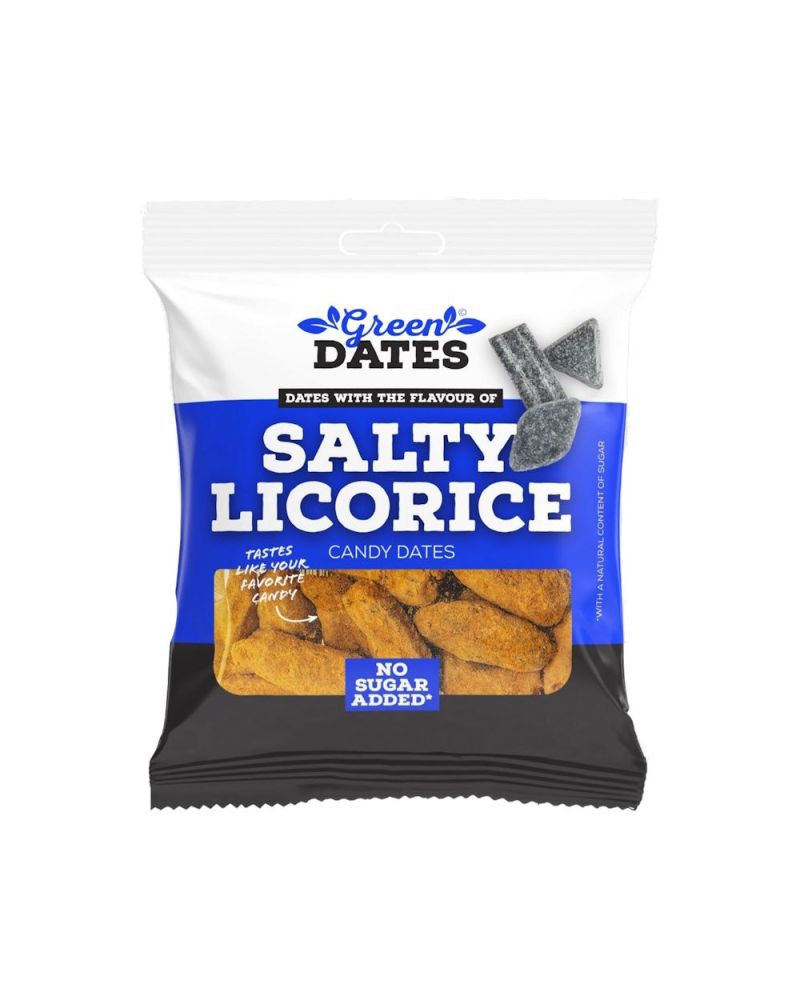 Green Dates Salty Licorice - Datteln mit Salzlakritz - 90g