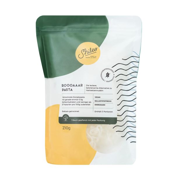 Shileo Low-Carb Konjak Nudeln/Shirataki, kalorienarm, exklusiv getrocknet (210g), ideal für Ketogene