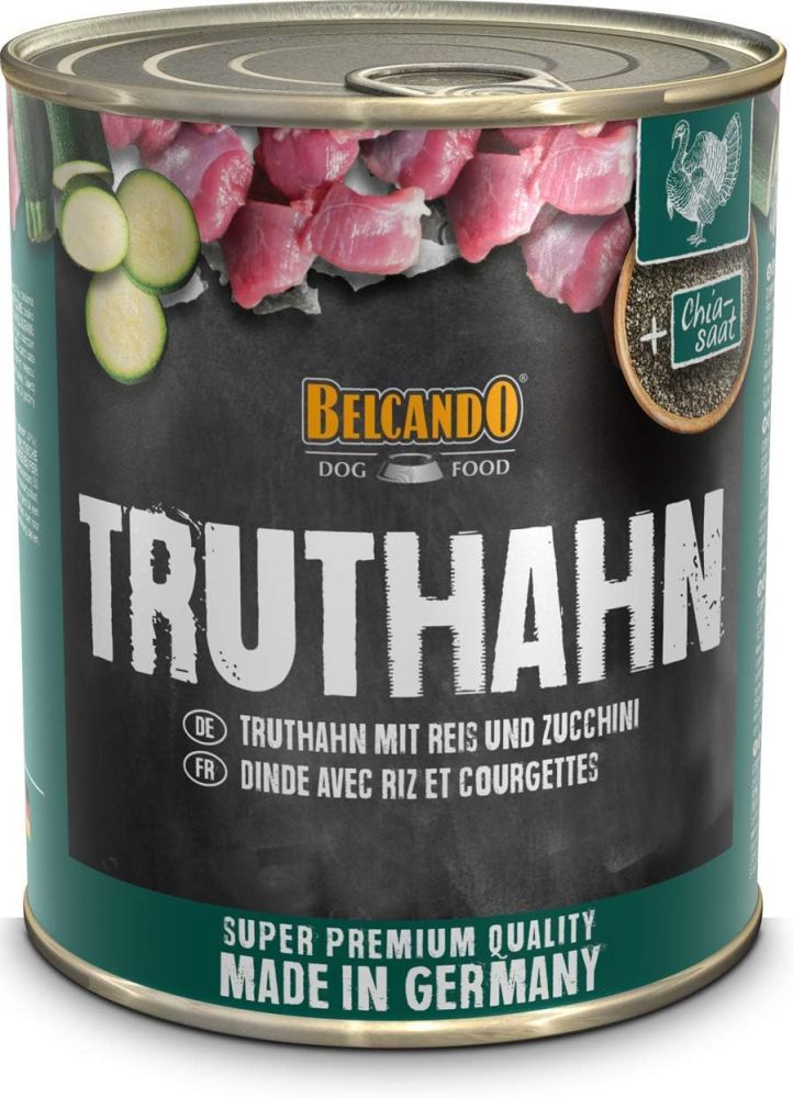 Belcando Super Premium Dose [6x800g Truthahn mit Reis & Zucchini] | Nassfutter für Hunde | Feuchtfut