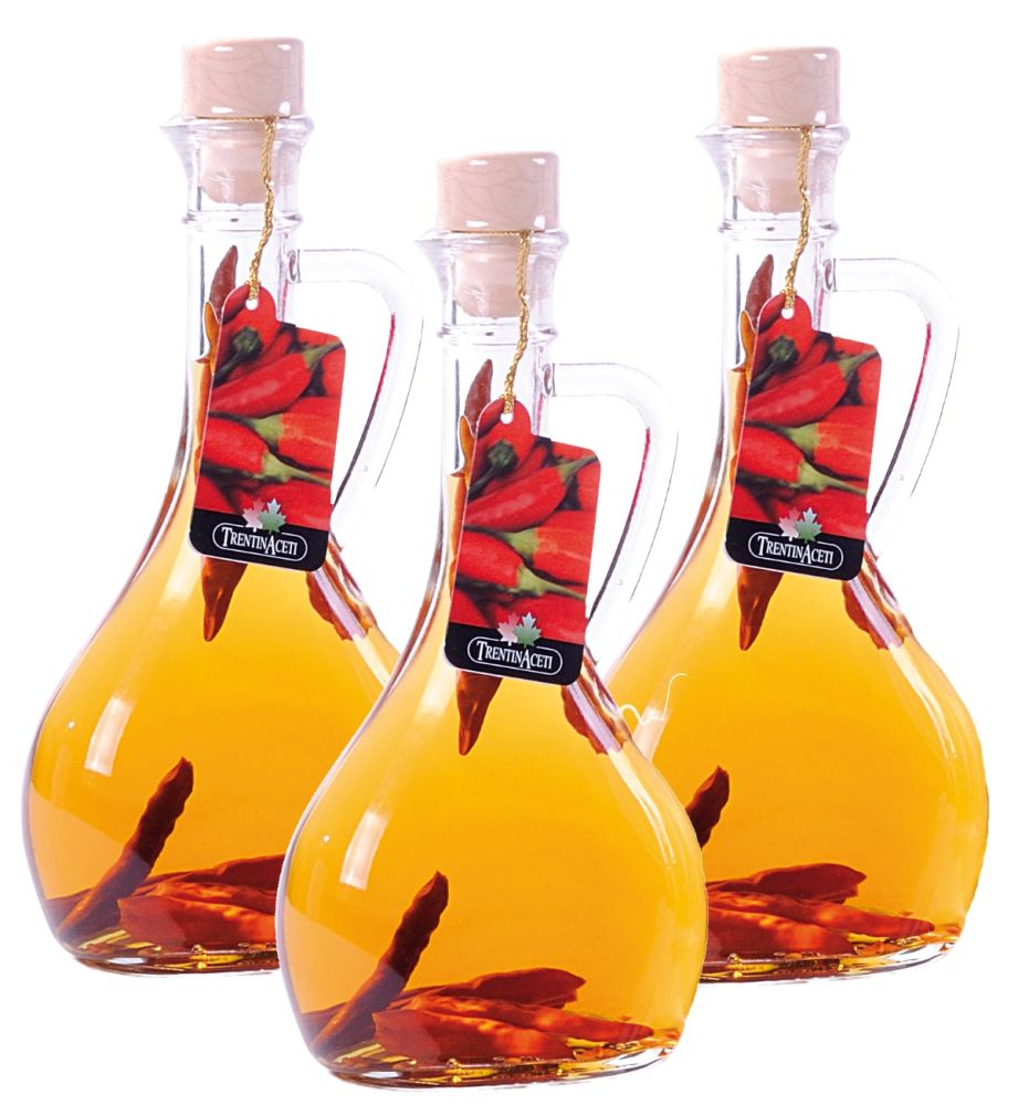 Chiliessig - Weißweinessig mit Aroma - Chili Essig aus Italien - TrentinAcetia - 3x 250 ml