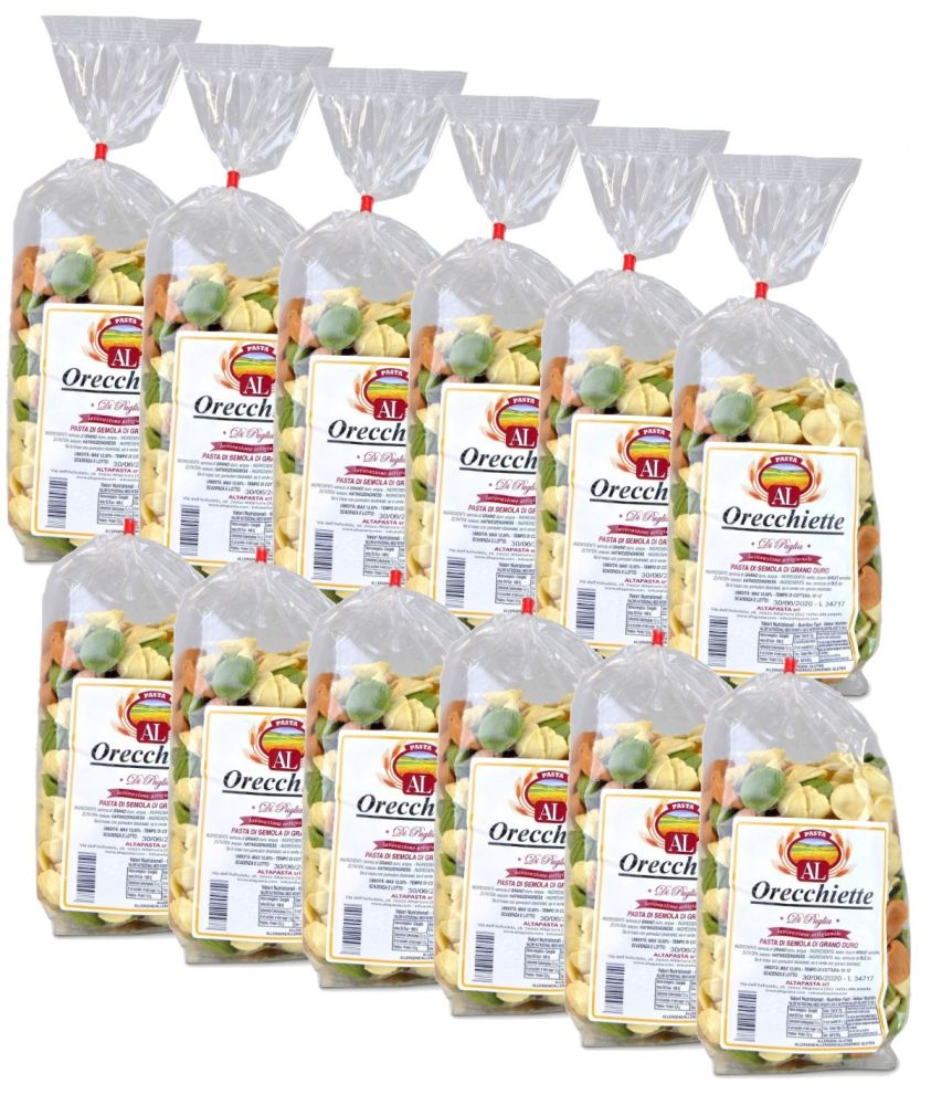 Frische Orecchiette Tricolor Nudeln aus Italien 12 x 500g - Orecchiette – trafila in bronzo