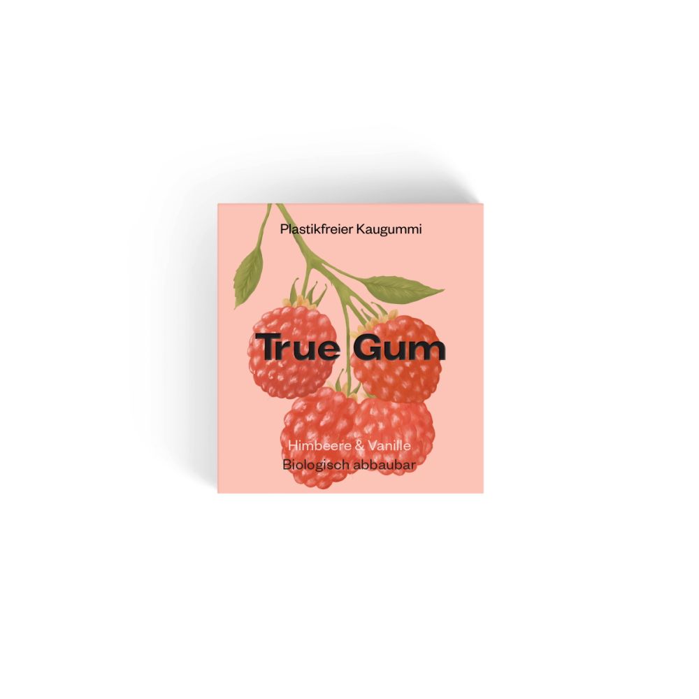True Gum - Plastikfreie Kaugummi - Himbeere & Vanille - 100% Biologisch abbaubar