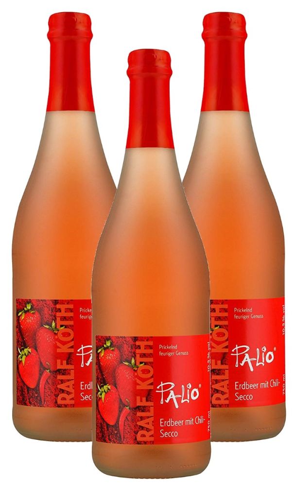 Palio - Erdbeer mit Chili Secco 3x 0,75l - Fruchtiger Perlwein - Prämiert aus Deutschland