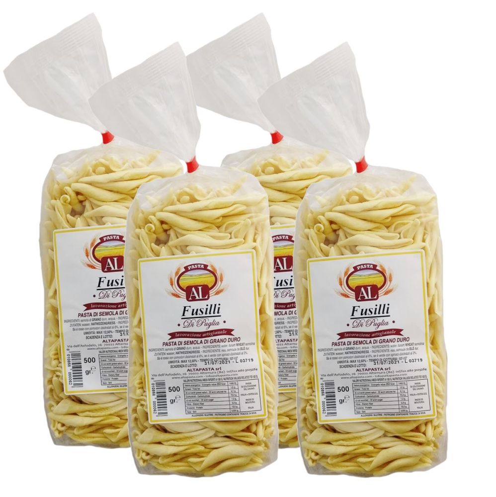 Frische Fusilli Nudeln aus Italien 4 x 500g – trafila in bronzo