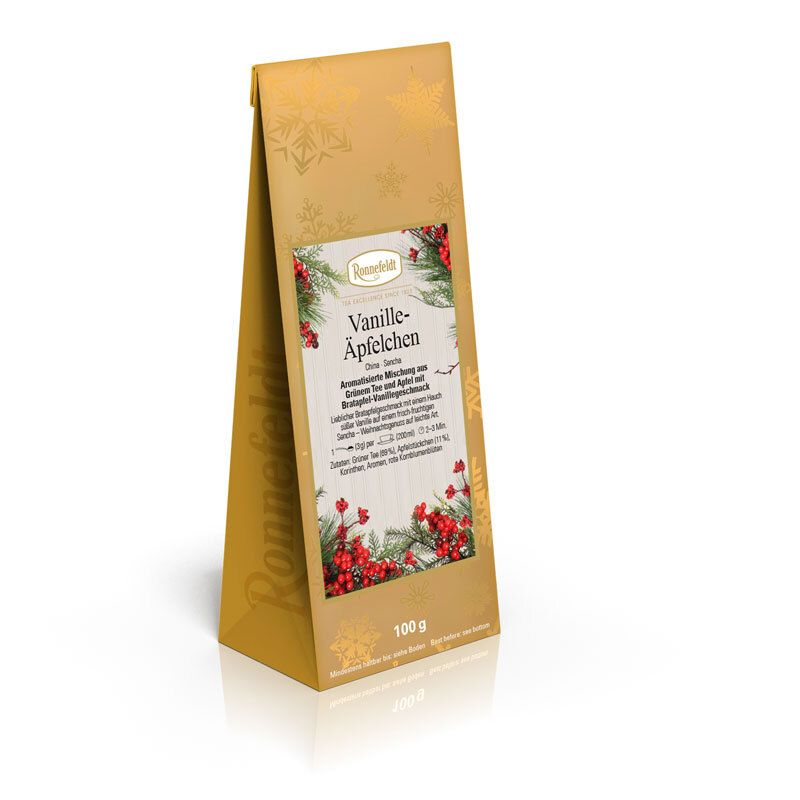 Ronnefeldt - Vanille-Äpfelchen - Aromatisierte Mischung aus Grünem Tee - 100g