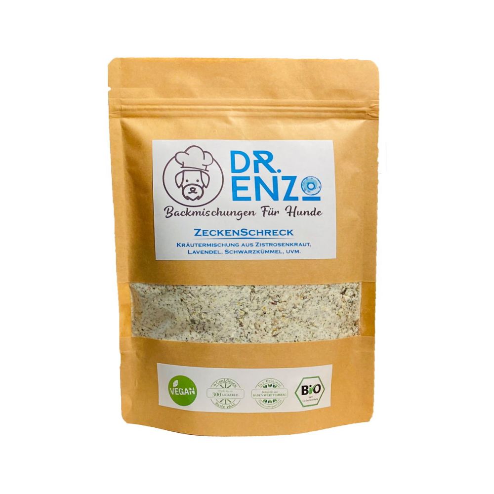 Dr. Enzo BIO Backmischung für Hundekekse - ZeckenSchreck - Zistrosenkraut, Lavendel - 200g - nur 4ct